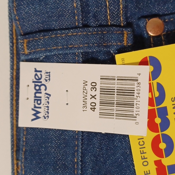 NWT Wrangler Men's 13MWZ Cowboy Cut Original Fit Pro Rodeo Blue Denim Jeans - Picture 2 of 13